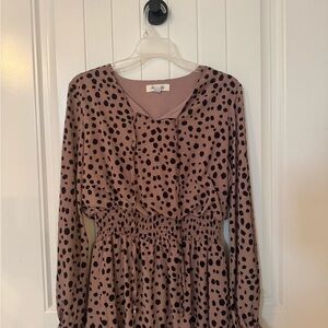 Polka Dot Long Sleeve Dress